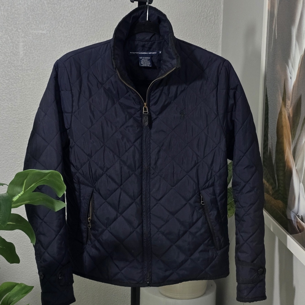 Ralph Lauren Men's Dark Blue Quilted Puffer Jacket (SMALL YOUTH)